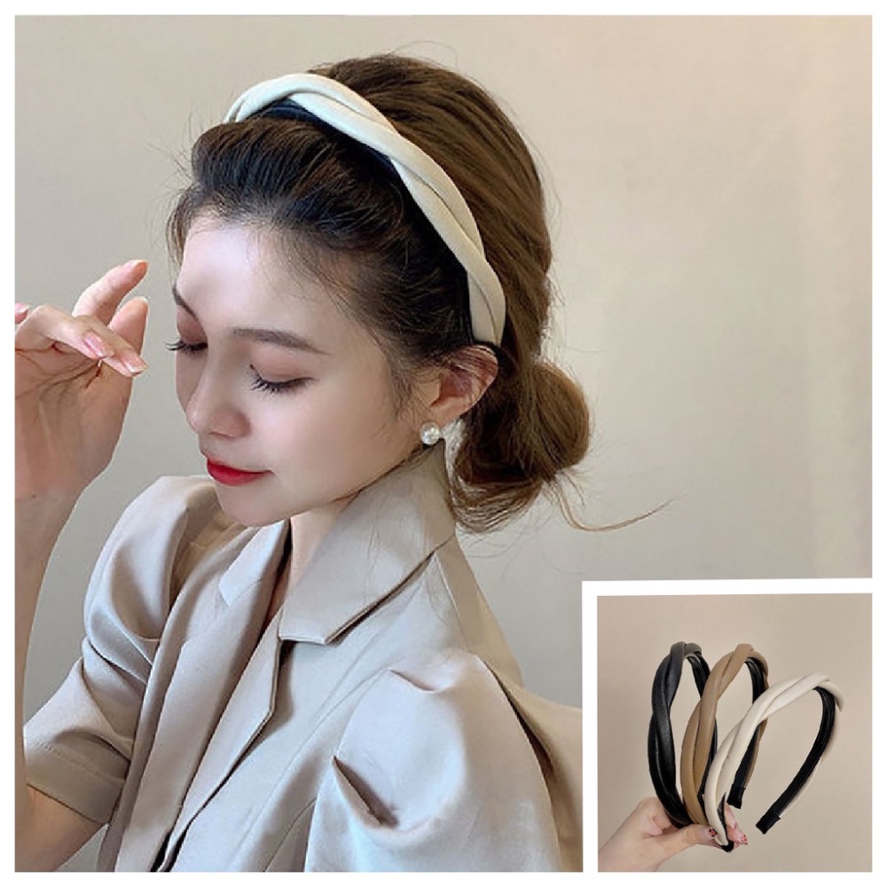 Korean Japanese Cross Leather Headband Fashion Elegant Simple Woman Girl Hairband Hair Accessories Shopee Philippines