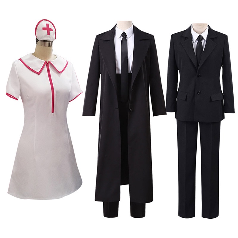 `Anime Comic Chainsaw Man Costumes Makima Cosplay Nurse Uniform Dress ...