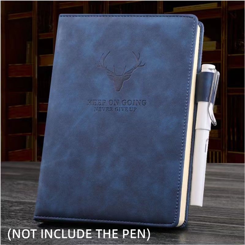 A5 deer student notebook soft leather-bound meeting notebook thicked ...