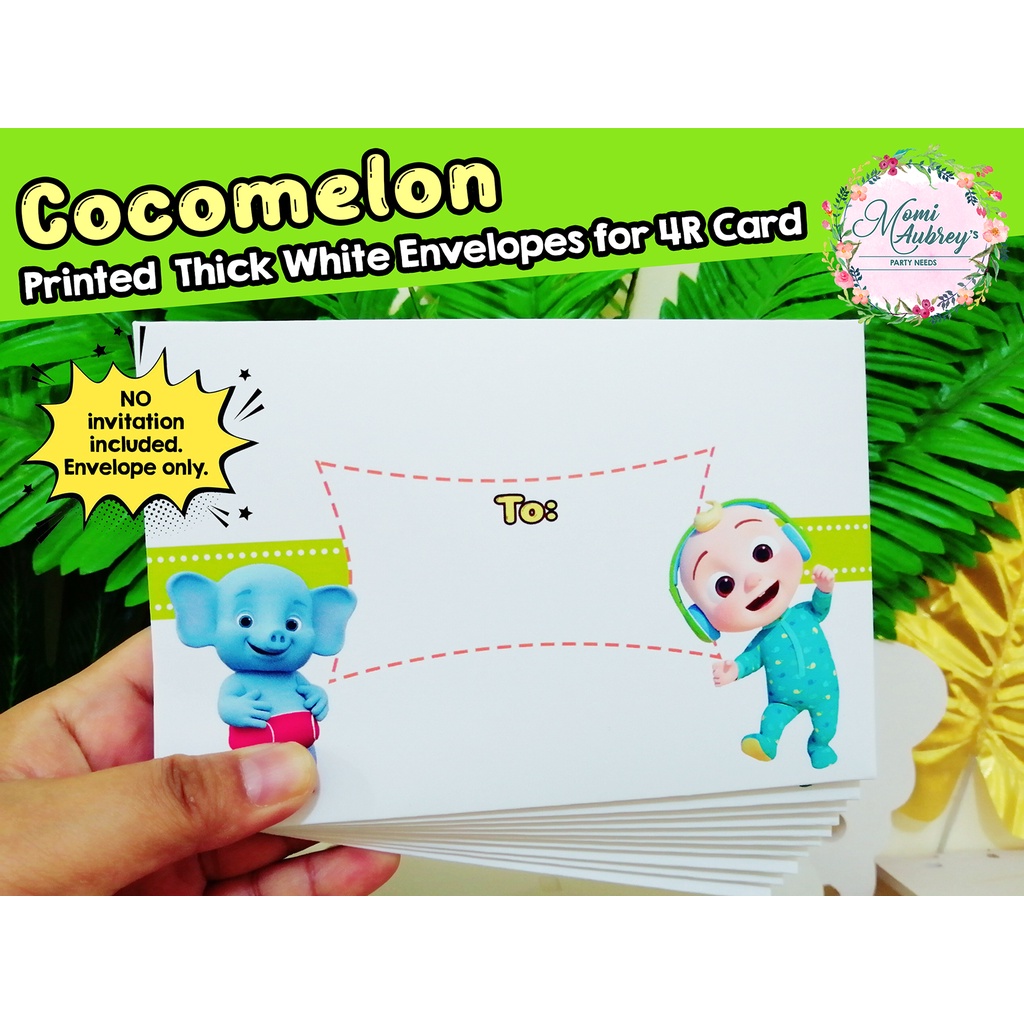 10 pcs Theme Printed White Envelopes for Invitation Cards