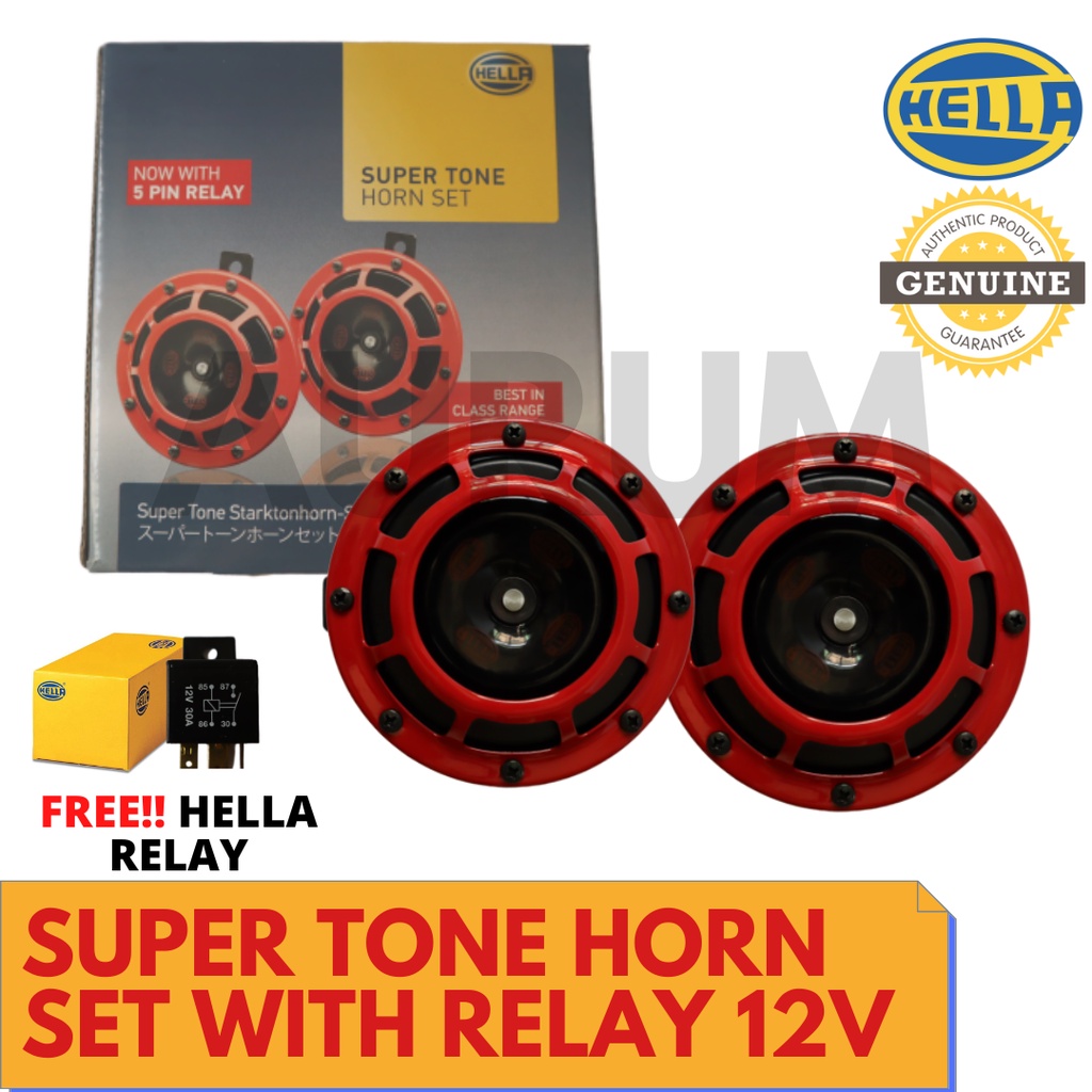 thumbnail image 2 of Hella Supertone Dual/Twin Horn Kit - 12V 118 DB - Universal Cars Trucks SUVs 2 of 6