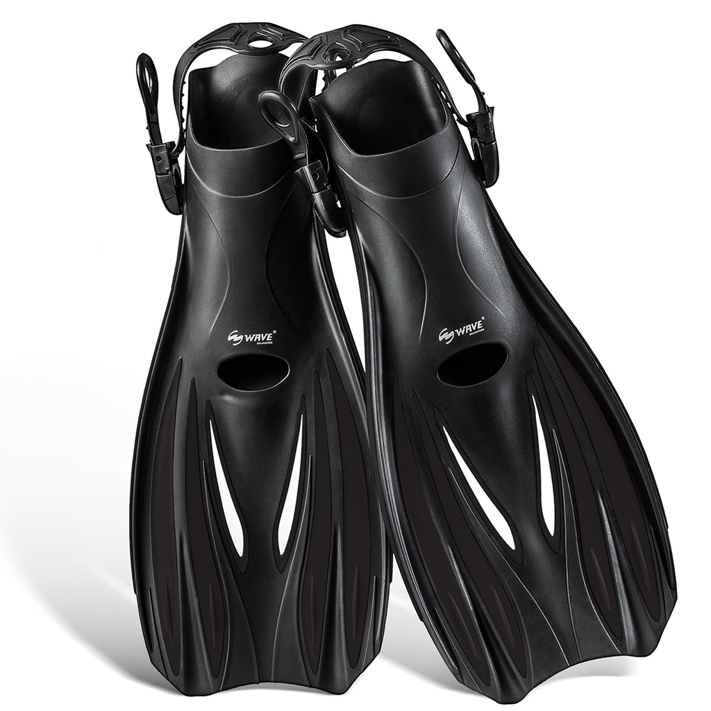 WAVE Snorkel Fins Diving Fins Swim Fins Short Swim Flippers for Training Adjustable Buckles Open Heel Scuba Diving Fins Travel Size for Men Women Kids Adult Shopee Philippines