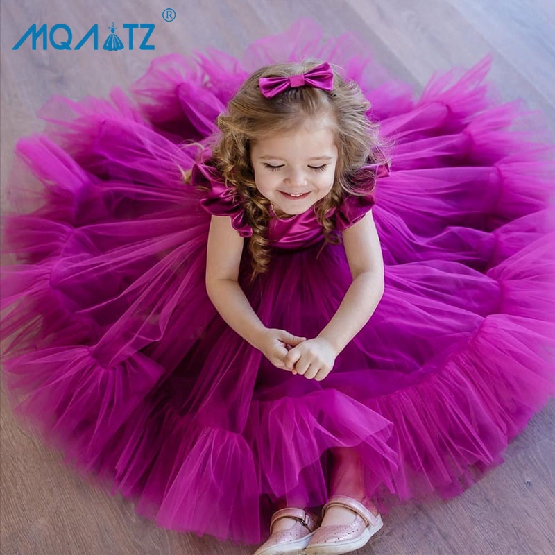 MQATZ Pageant Puffy Baptism Year Birthday Dress For Baby Girl Clothing  Princess Dresses Lace Party Dress Child Clothes L2038XZ