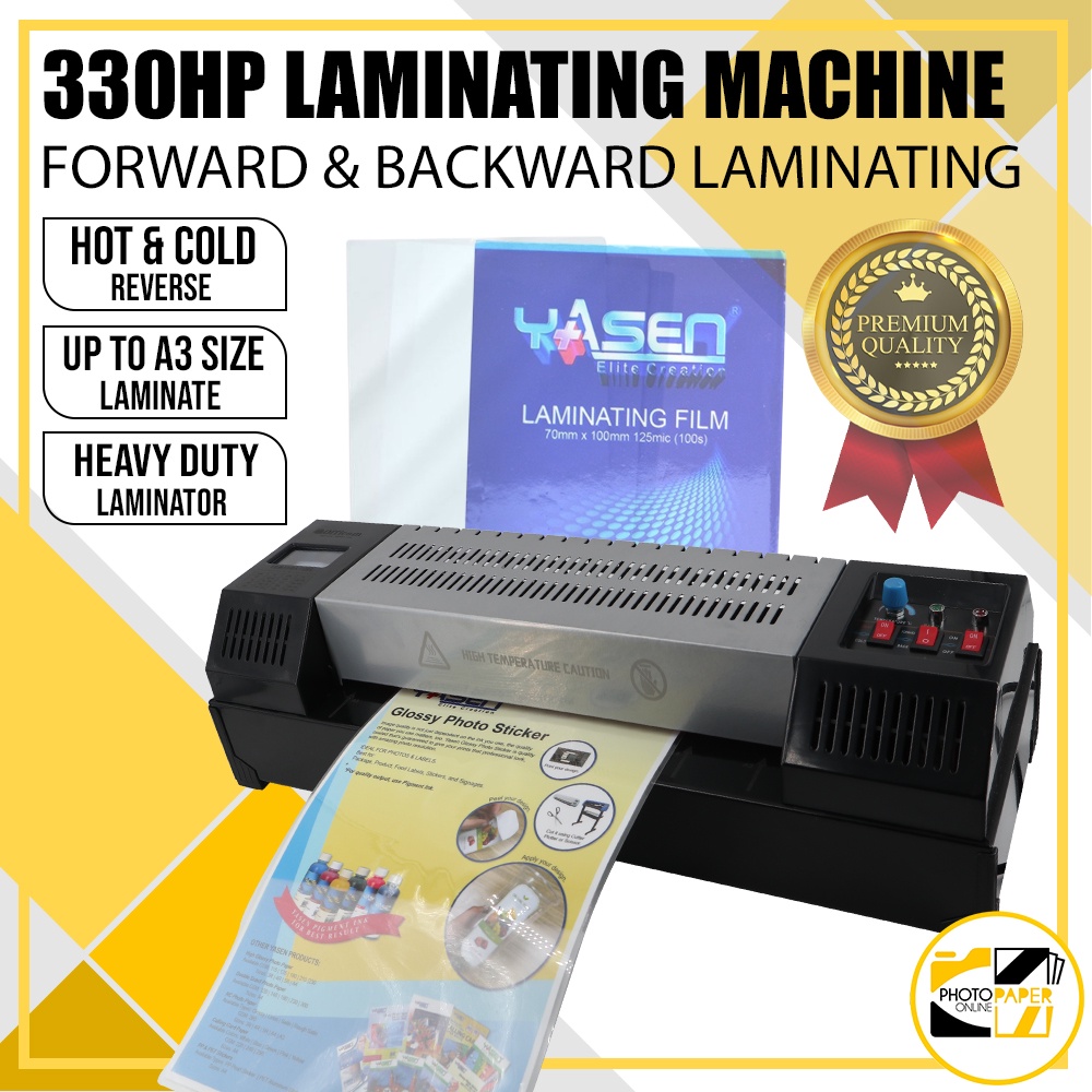 Laminating Machine A3 Size 330HP Hot Cold Reverse Heavy