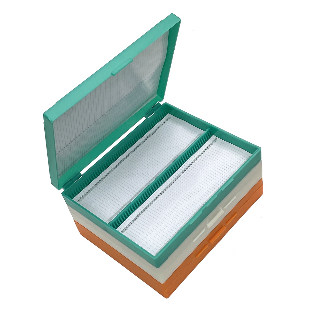 MUHWA 100Place Plastic Microscope Slides Storage Box, Microscope Glass
