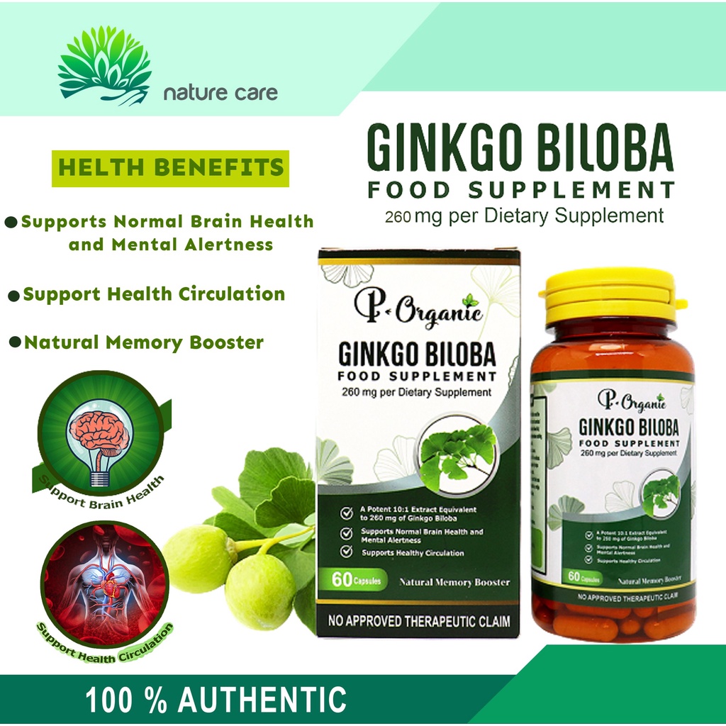 Panic Ginkgo Biloba Extract Food Supplement 260mg X 60capsule Cognitive Health Shopee