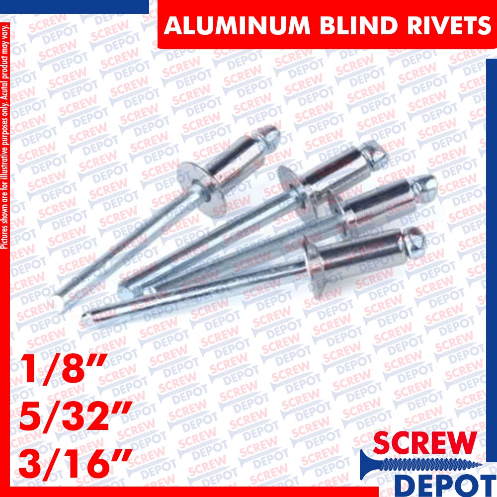 1BOX 1/8 5/32 3/16 inch Aluminum Blind Rivets or Pop Rivets / Screw ...