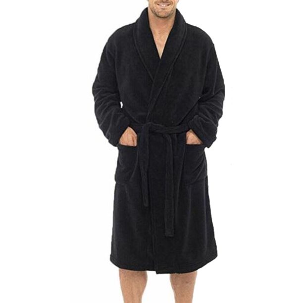 646583 Unisex Cowl Neck Sherpa Robe - Black | Shopee Philippines