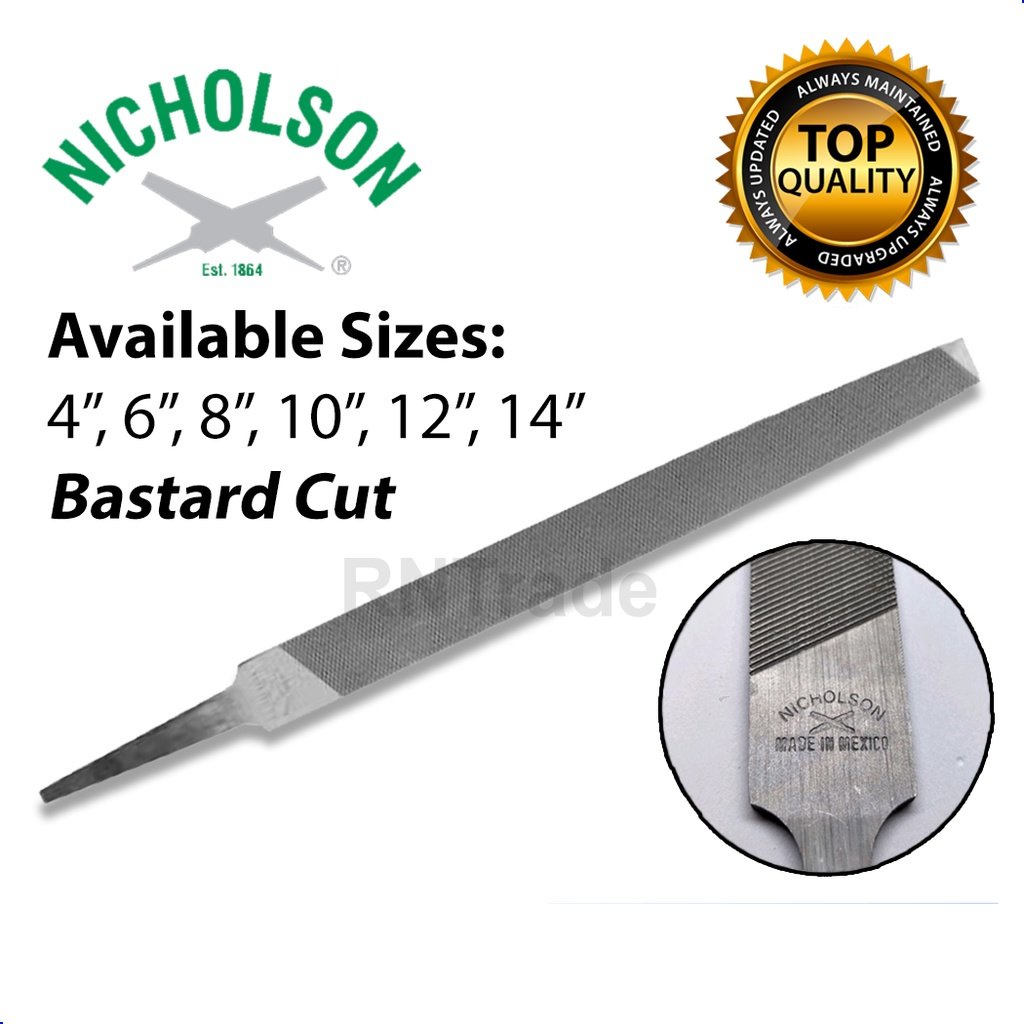 Nicholson File Flat File Kikil Rough Cut (4 6 8 10 12 14 16 inches ...