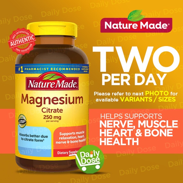Nature Made Magnesium Citrate 250 mg., Softgels Shopee Philippines