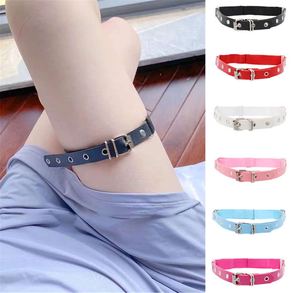 Women Sexy Elastic Pu Leather Leg Ring Garters Lingerie Belt Punk Heart