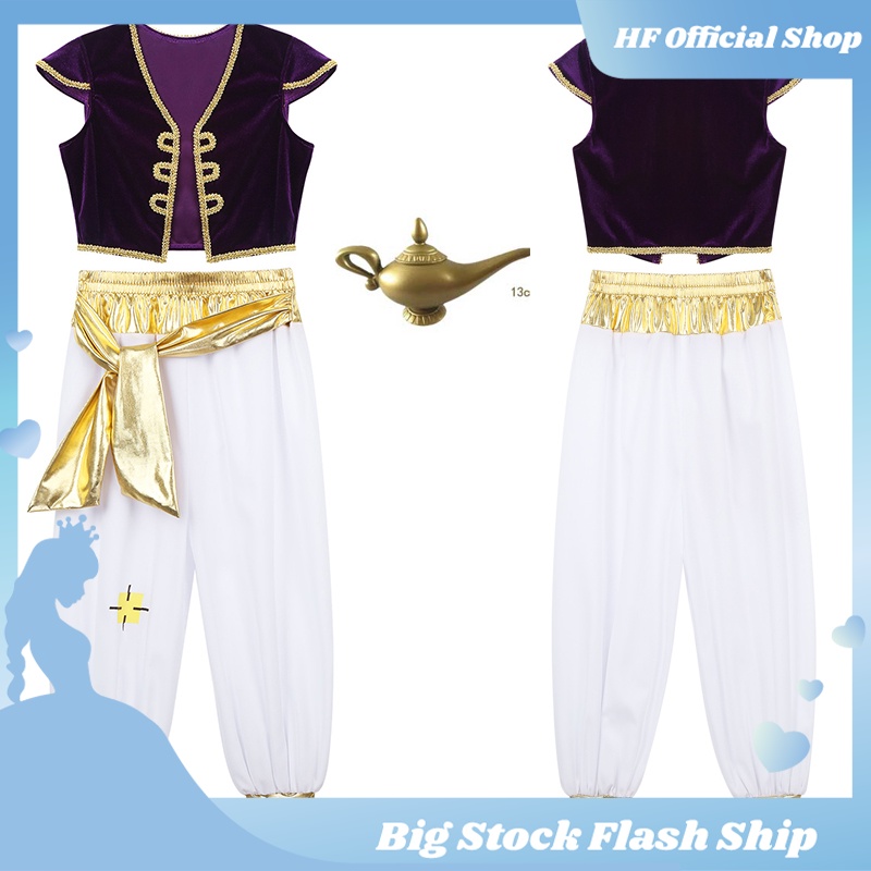 Aladdin Costumes Kids Boys Arabian Prince Aladdin Cosplay Costume Vest  Pants Set for Children Halloween Party Clothes - AliExpress