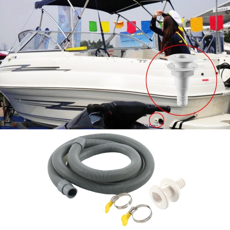 Marine Bilge Pump Hose Installation Kit 1-1/8 Inch Plumbing Includes Elbow Thru Hull Scupper For Efficient Water Removal - View #6