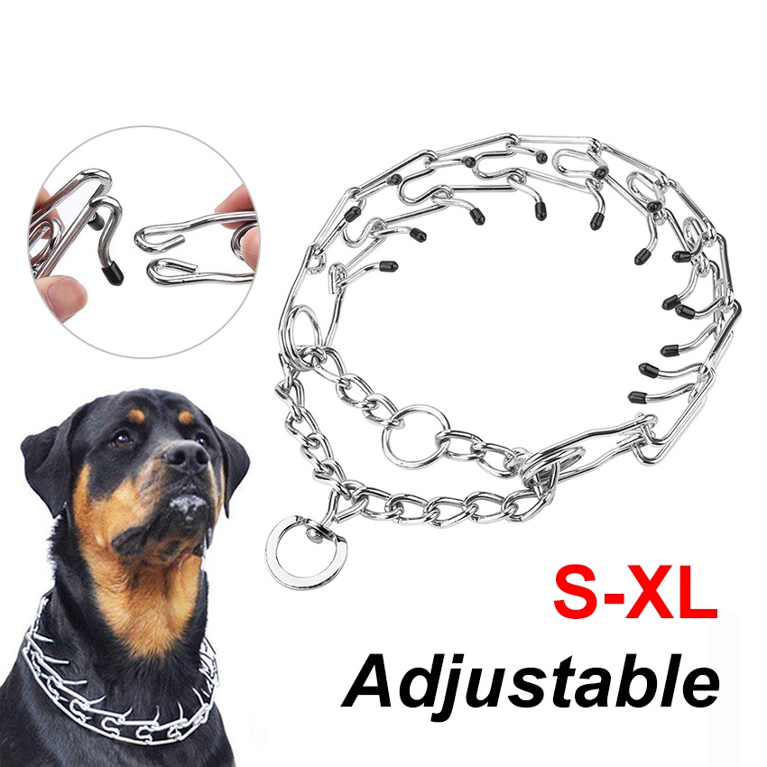 Dog Chain Training Prong Collars Adjustable Dog Pinch Training Chain ...