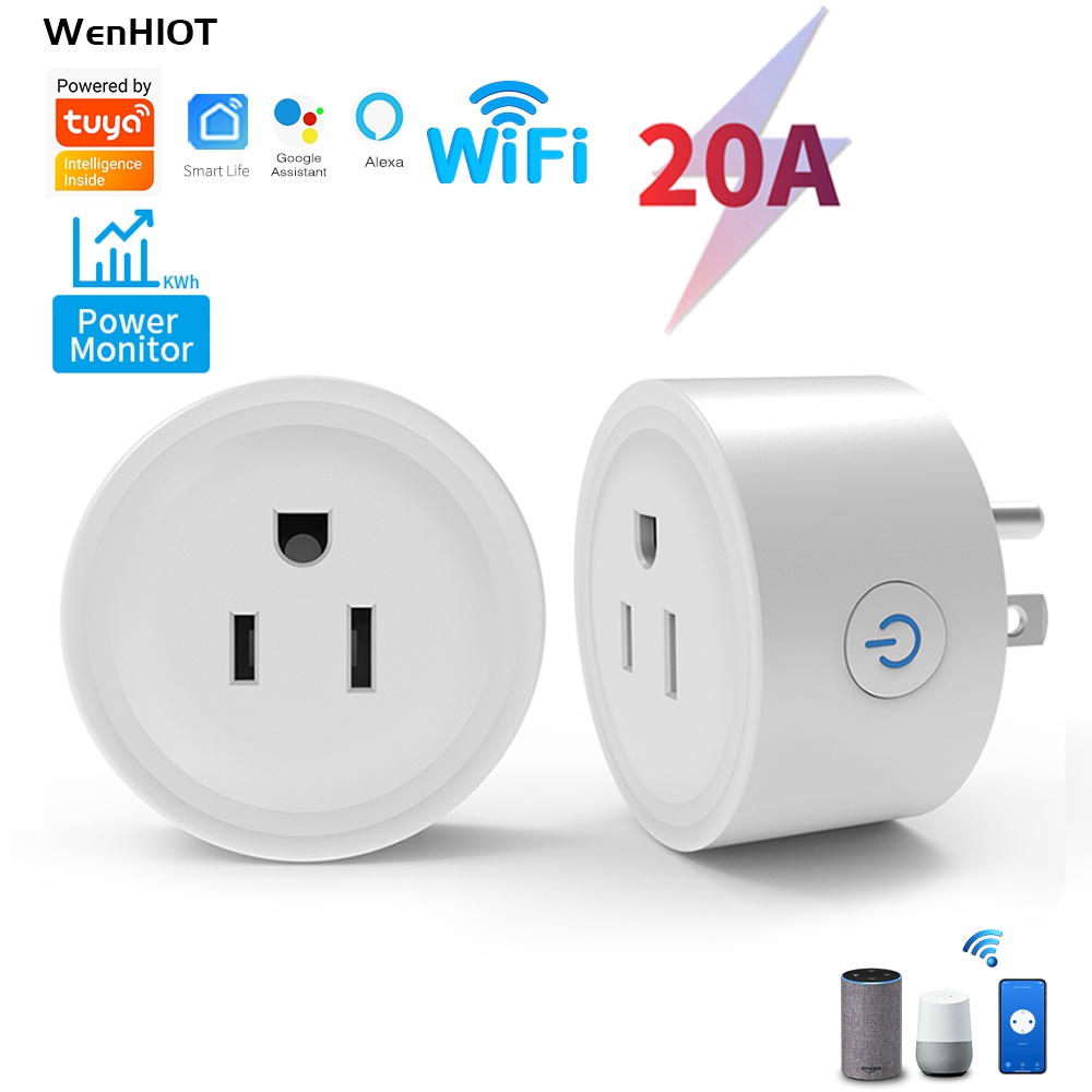 20A Tuya WiFi socket Smart socket US Plug switch support Smart Life APP  support Alexa google home voice control