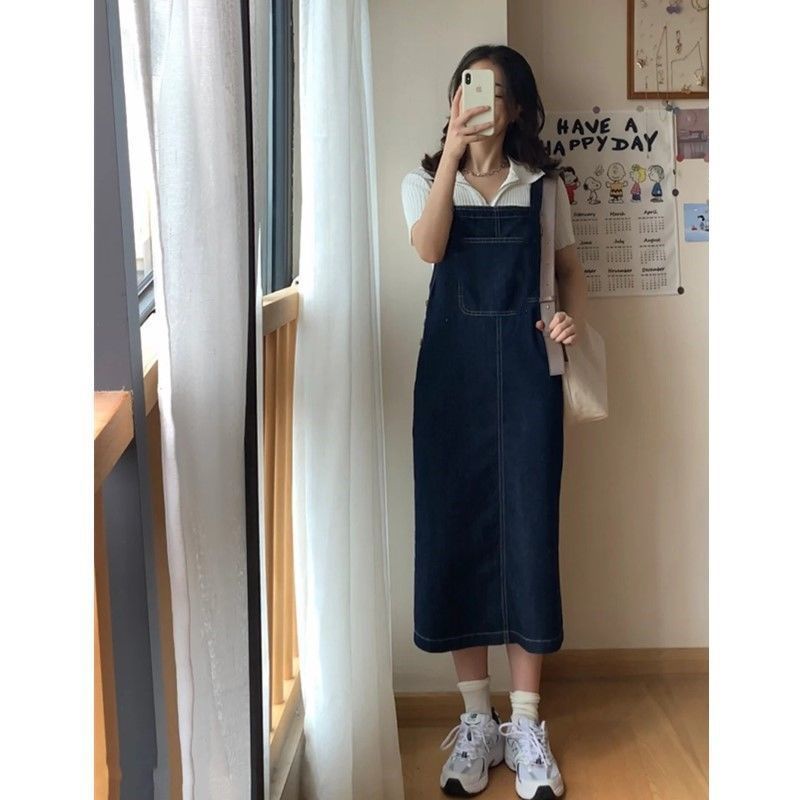 Plus Size 80KG Women s Denim Dress Jumpsuit Medium Style Jean Dress Shopee Philippines