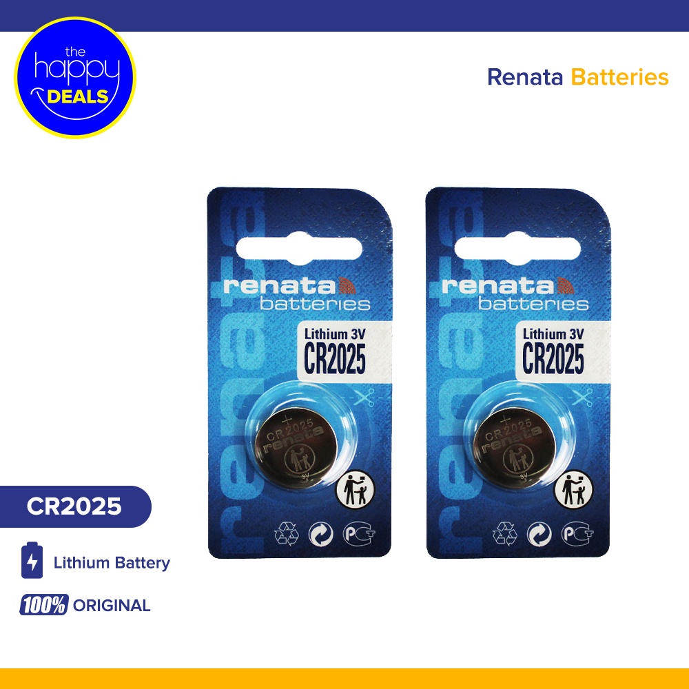 Renata CR2025 Watch & PC Batteries Single Pack (Set of 2) | Shopee ...