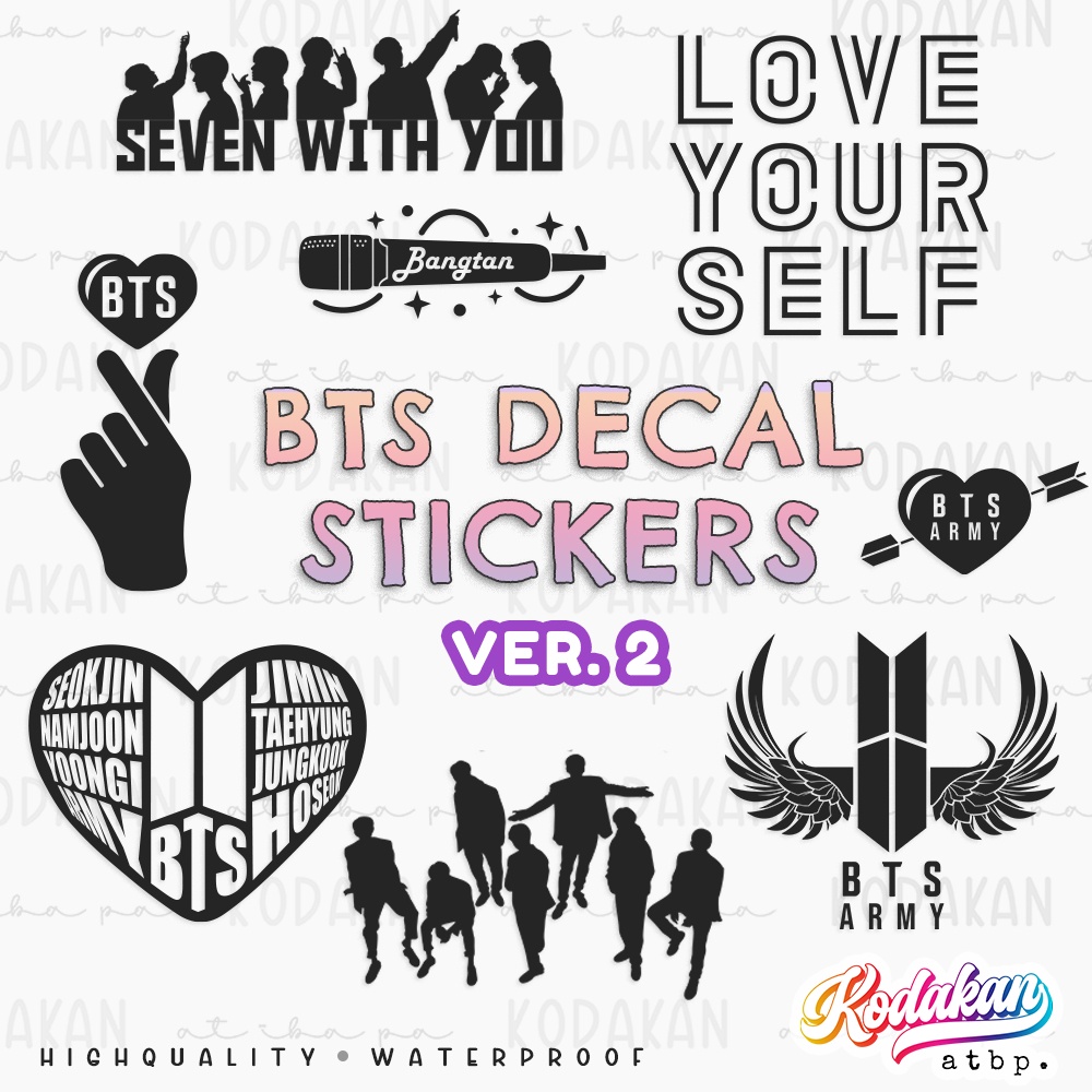 Bts Kpop Decal Stickers For Vehicles, Laptops, Luggage, Etc 