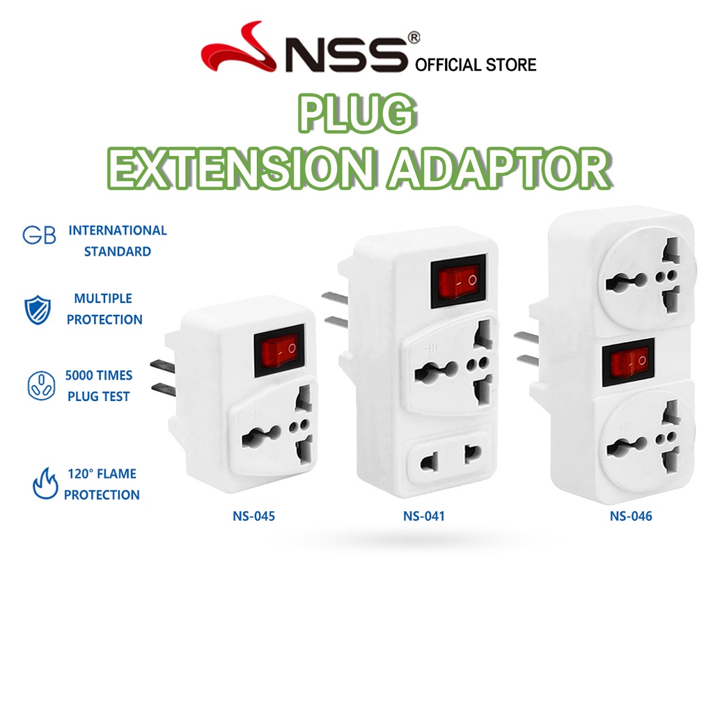 NSS Universal Adaptor With Switch Travel Adapter Plug Electrical ...