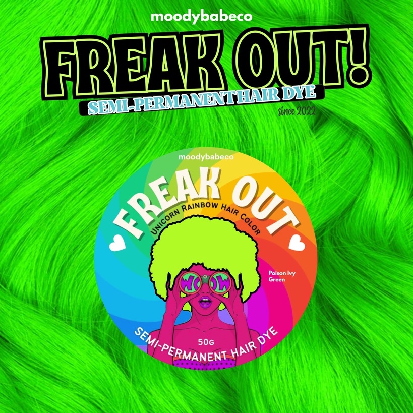 NEON GREEN hair dye semi permanent highly pigmented hair dye fashion