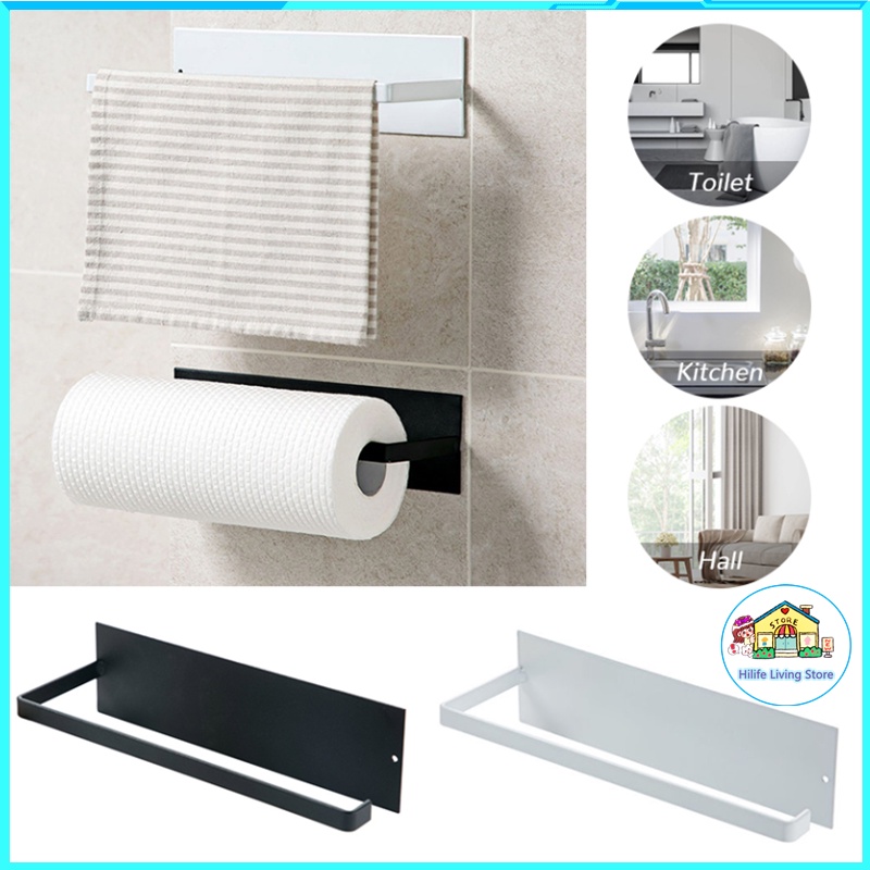 Roll Paper Self Adhesive Wall Mount Toilet Paper Holder Stainless Steel