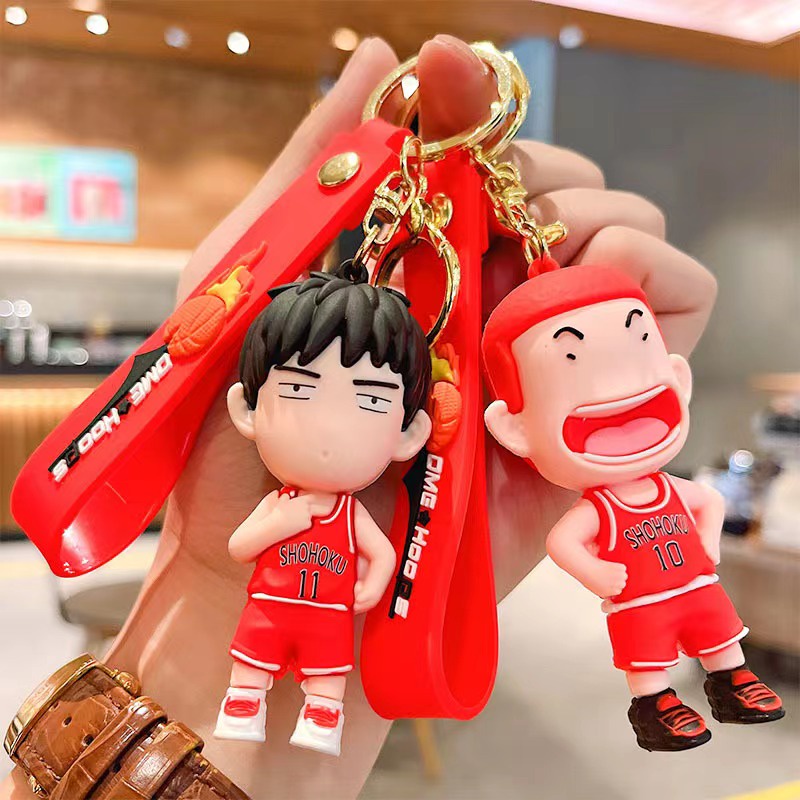 Anime Slam Dunk Doll Keychain Sakuragi Rukawa Maple Figure Car Keychain