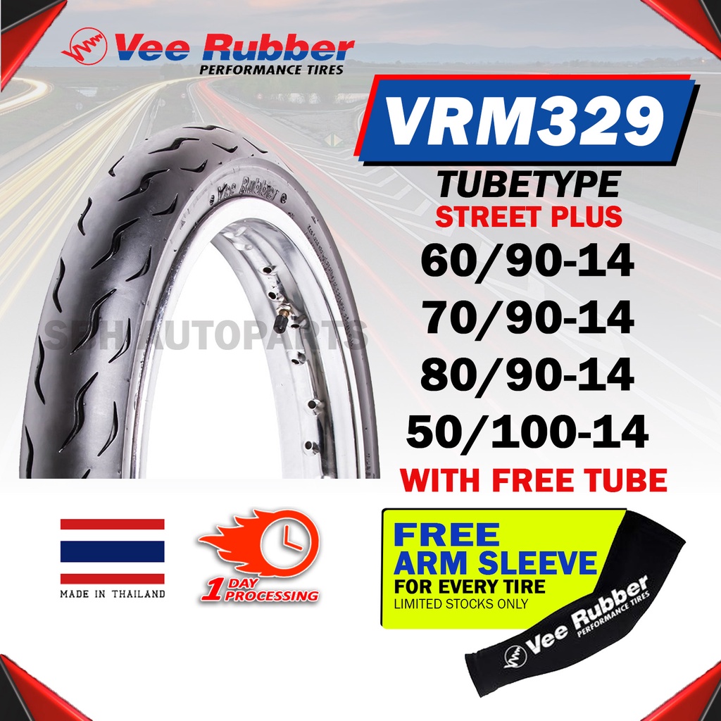 VEE RUBBER Motorcycle Tires VRM329 SP 14" TUBETYPE (60/90,70/90,80/90