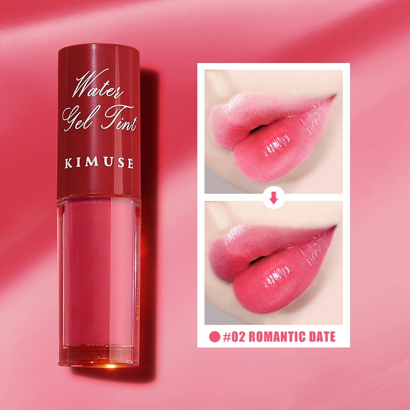 KIMUSE Water Tint Lip Gloss Gel Tint Longlasting & Waterproof Lip Make