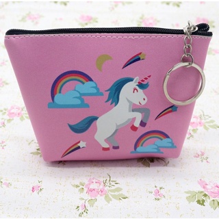 FFIY Mini Wallet Zip Around Cute Unicorn Holographic Coin Purse