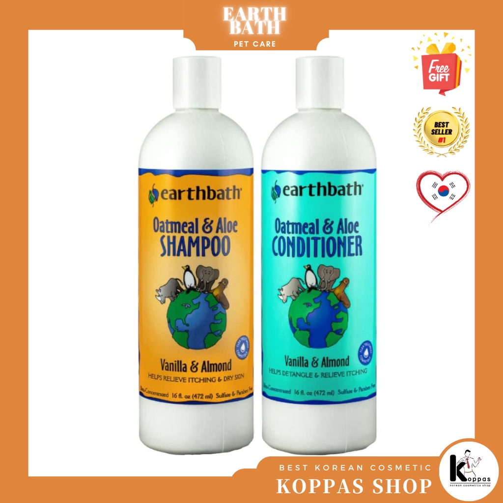 [Earthbath] Oatmeal & Aloe Shampoo/Conditioner Vanilla & Almond for