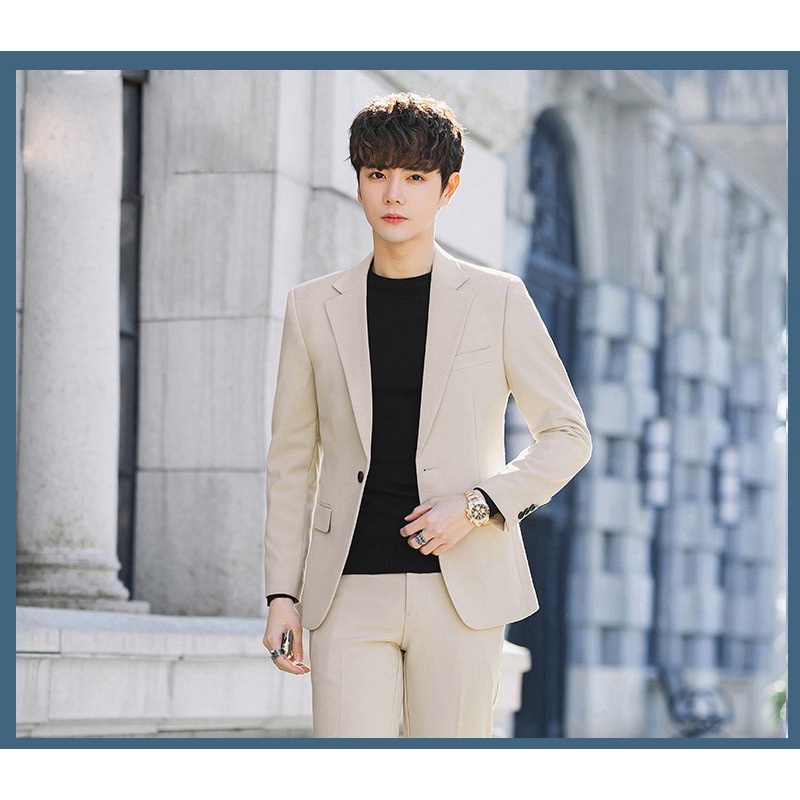 Korean Style Semi Formal Men Semi Formal Outfit Korean Business Attire Male  Suit Jacketpants