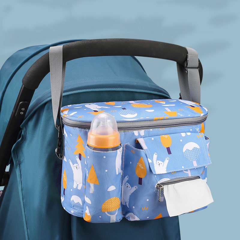 Baby Stroller Organizer Bag Bottle Holder Mummy Diaper Bag Hook Baby  Carriage Large Capacity Travel Wet Bags Stroller Accessories Cup Holder