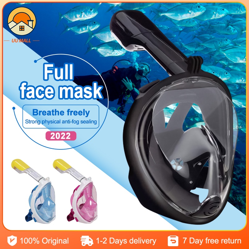 Full Face Snorkeling Mask Set Anti Leak Easy Breathing Snorkel Diving ...