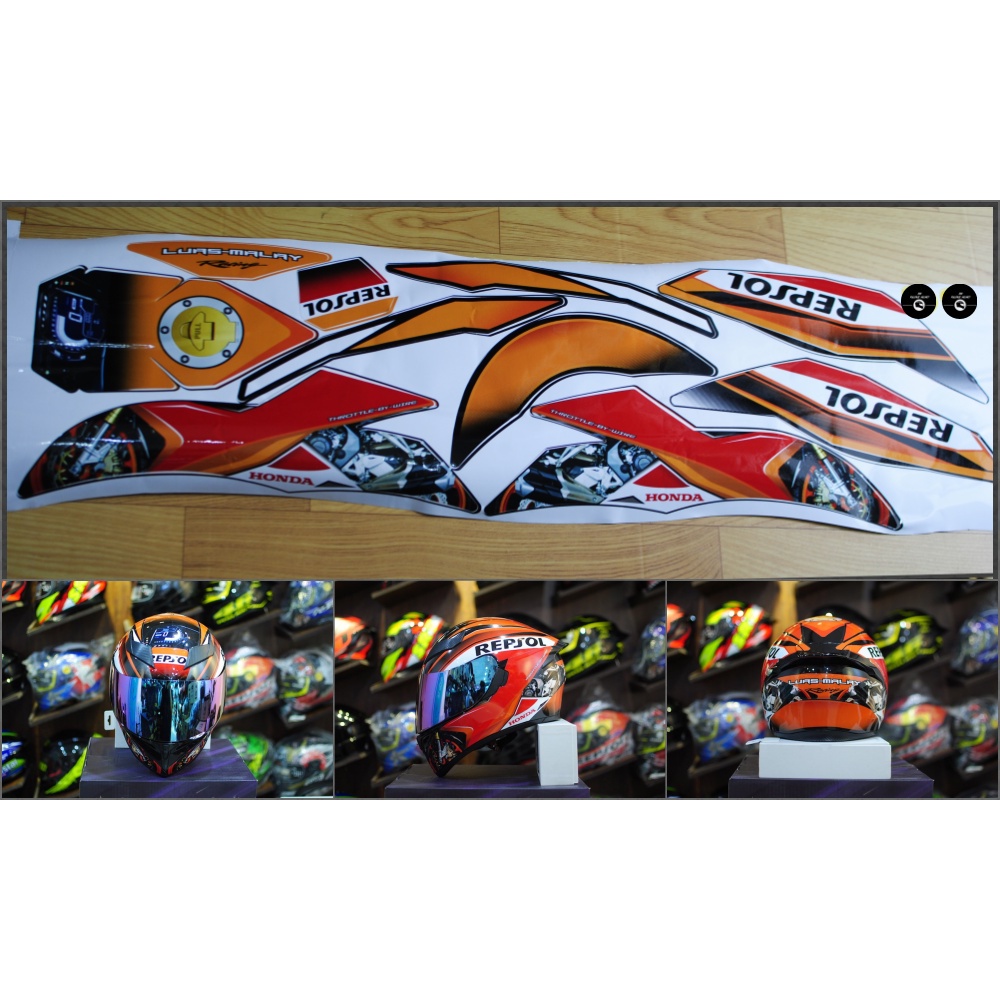 Repsol V2 Fullface Helmet Decal | Shopee Philippines