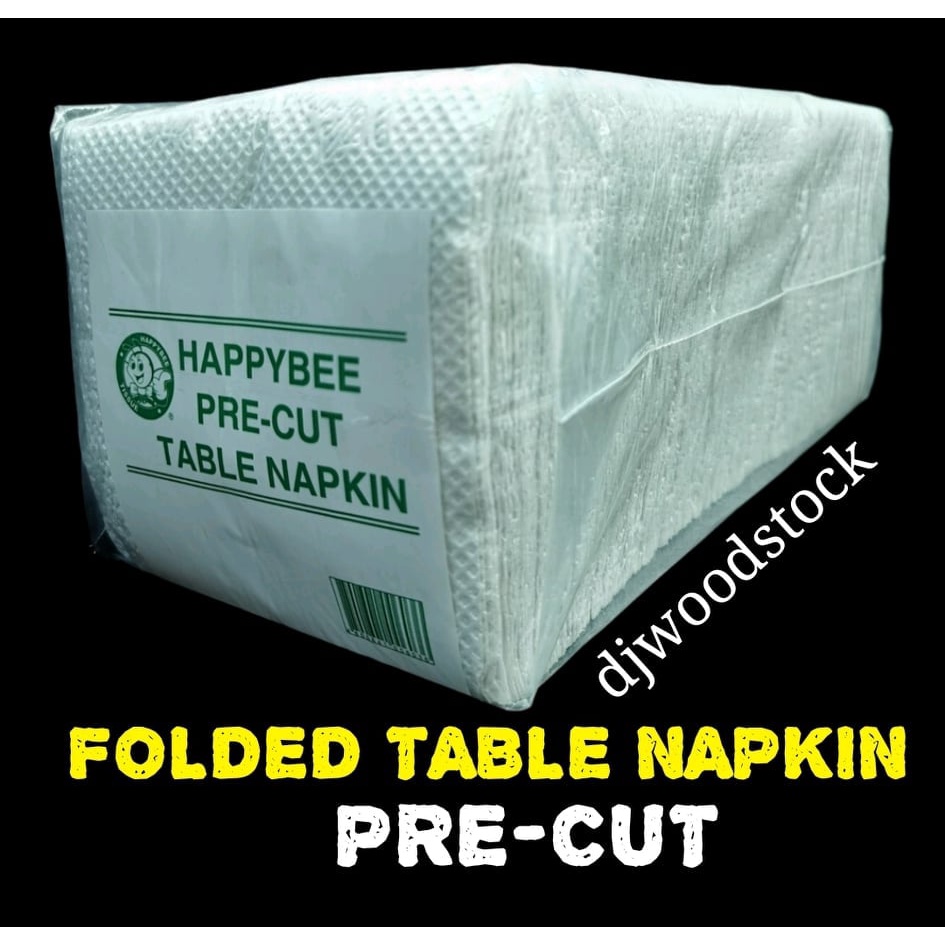 PRECUT TABLE NAPKIN COLOR WHITE 1000 pcs per pack Shopee