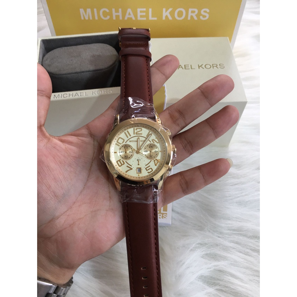 Michael Kors Mercer Genuine Leather Men Watches