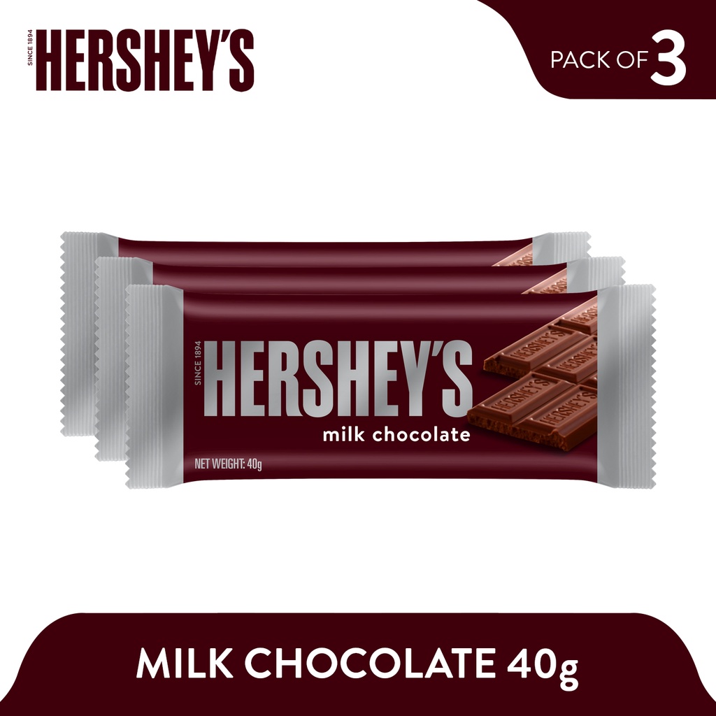 HERSHEY'S Milk Chocolate Bar 40g (Pack of 3) Shopee Philippines