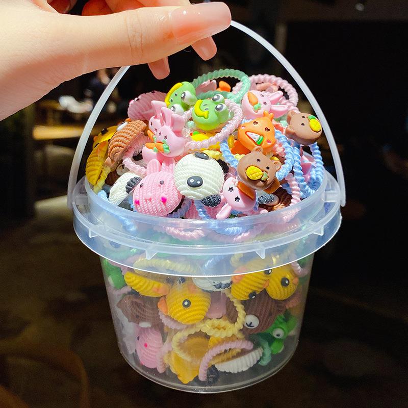 【40 Pcs】Korean Cute Hair Rope Colorful Cartoon Rubber Band Pony Tail ...