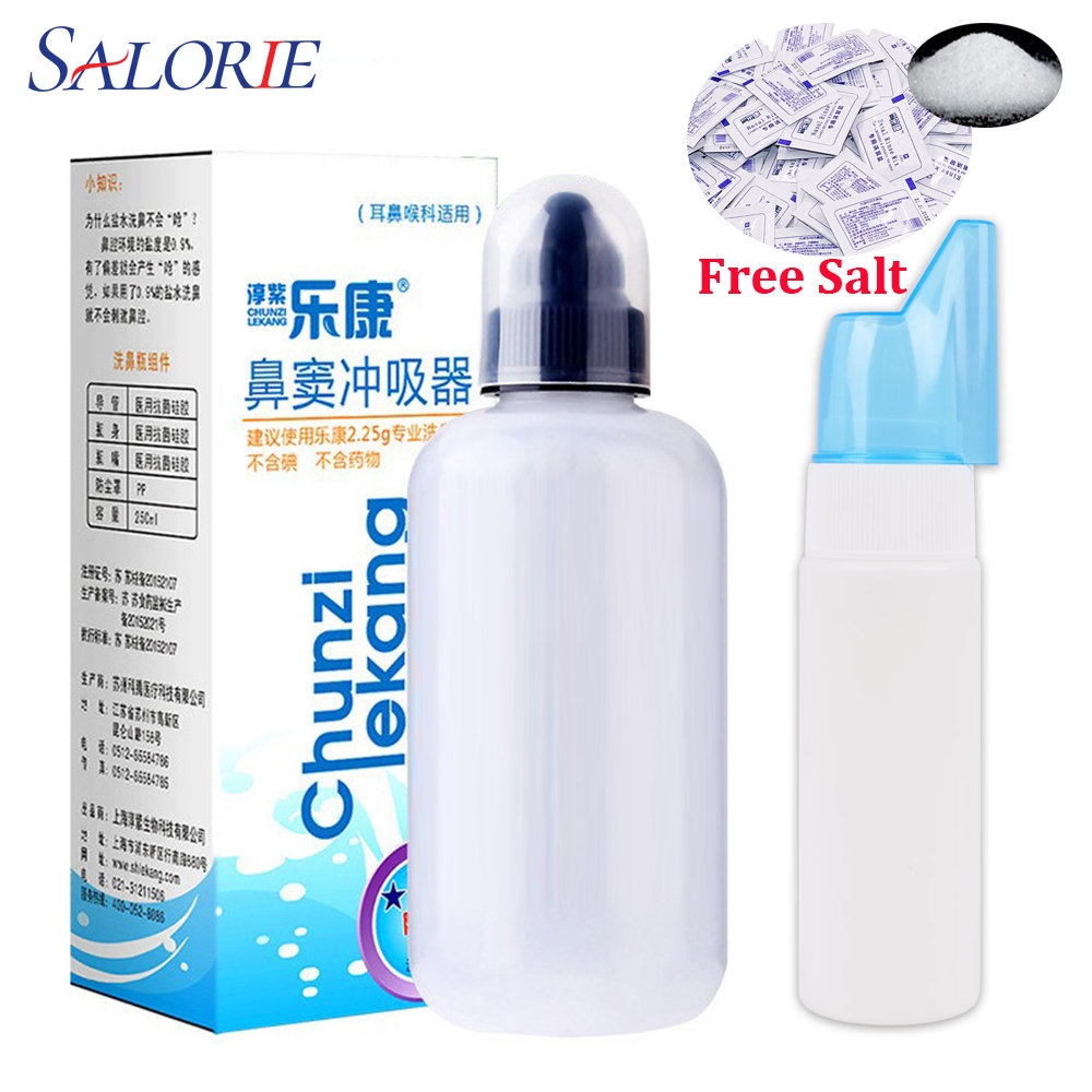 Salorie 250ML Nasal Irrigator for Nose Washing Neti Pot Cleaning Nasal Spray Cleansing Kettle