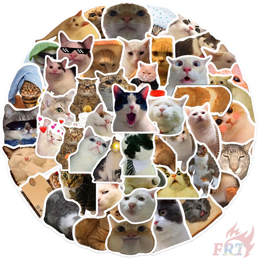 50Pcs/Set Funny Cats Emoji Series 01 Stickers DIY Fashion Waterproof ...