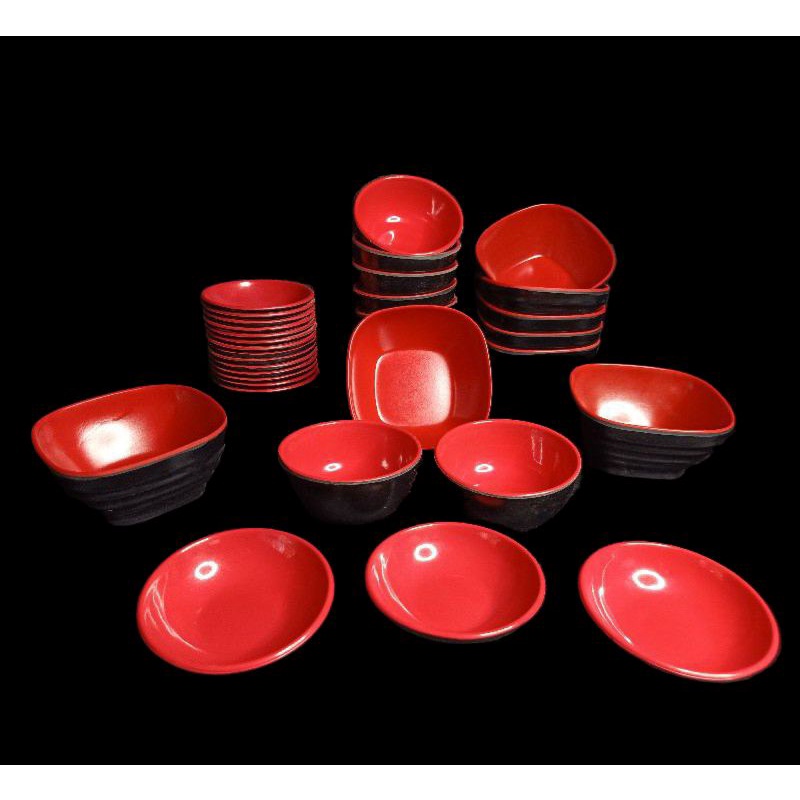 Saucer Plate / Platito Red And Black Melamine | Shopee Philippines