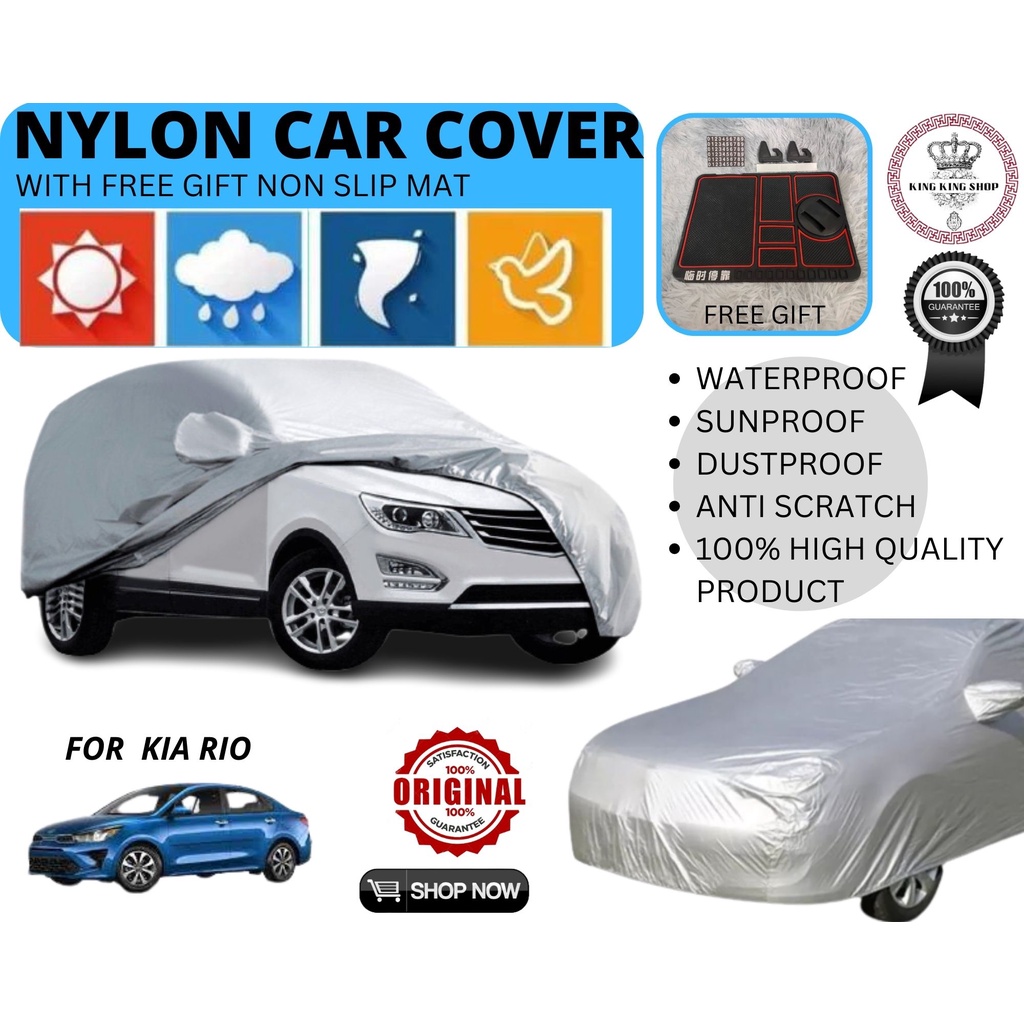 KIA RIO CAR COVER NYLON WATERPROOF HIGH QUALITY WITH FREE NON