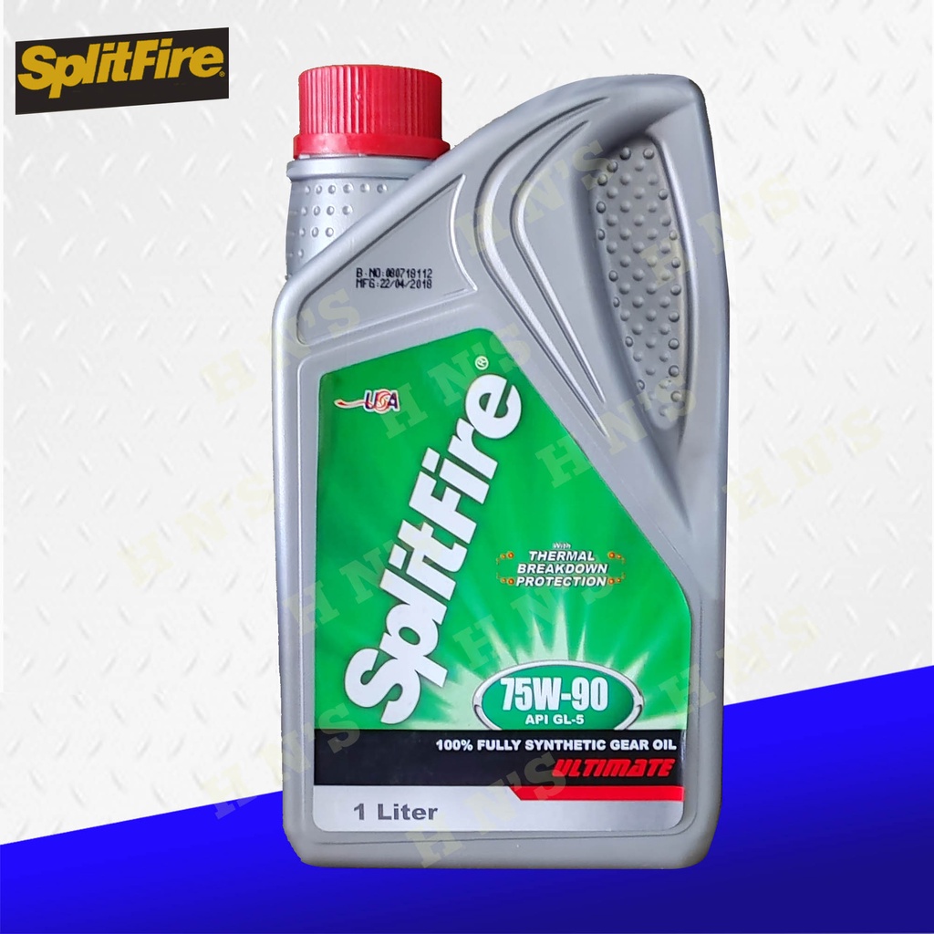 Splitfire Fully Synhetic Gear Oil GL5 75W90 1L ( 1 Liter ) Shopee Philippines