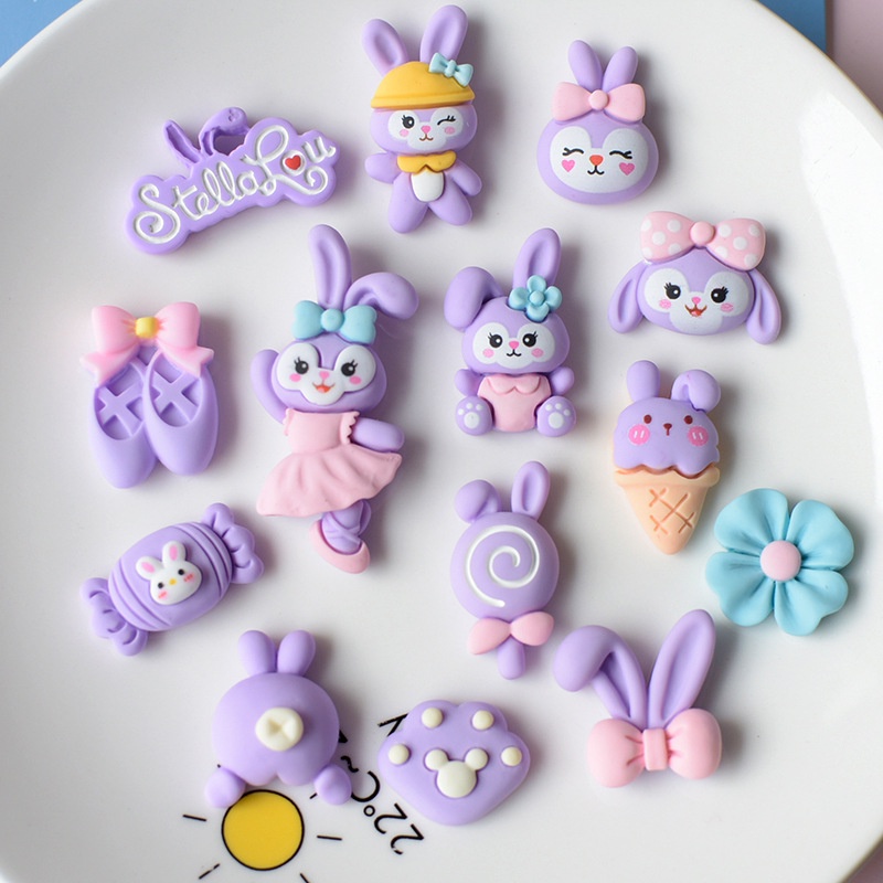 Stella Lou purple rabbit Charm for you to decorate hairpins, Jibbitz ...