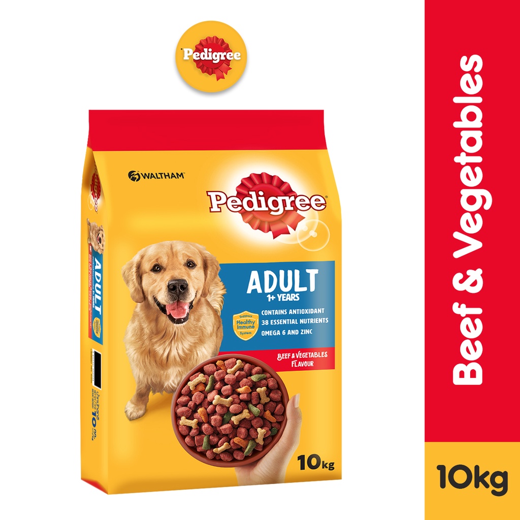 PEDIGREE Dog Food Dry Dog Food in Beef and Vegetable Flavor, 10kg