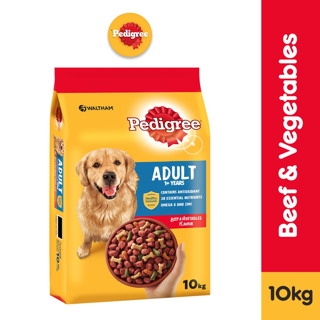 PEDIGREE Dog Food - Dry Dog Food in Beef and Vegetable Flavor, 10kg ...