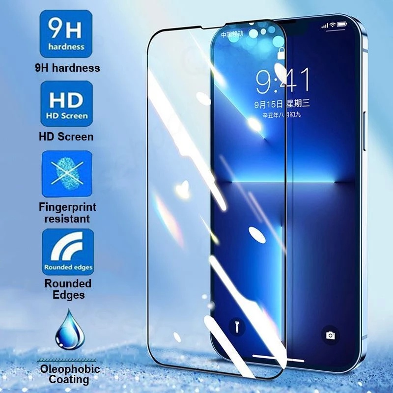 9D Full Cover High Quality Tempered Glass For iPhone 16 15 14 Pro Max
