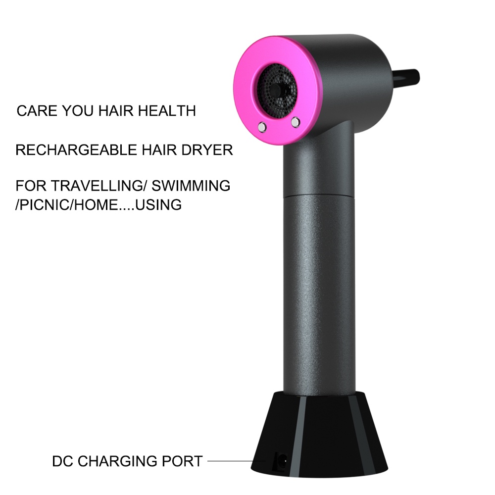 Wireless Anion Hair Dryer with Battery Working Rechargeable Negative