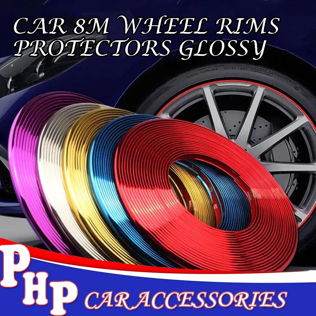 Car 8M Wheel Rims Protectors Decor Decoration Strip Tire Guard Line ...