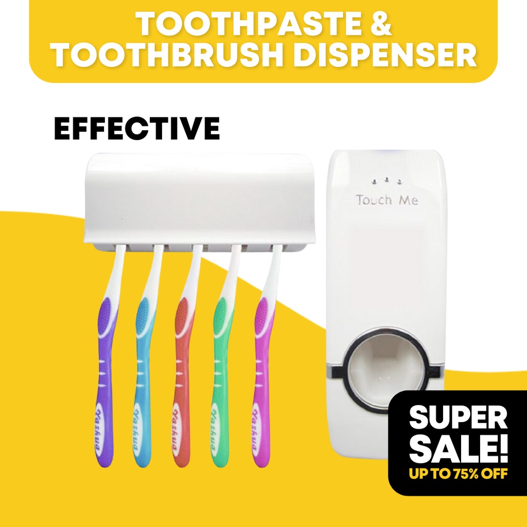 Original Automatic Tooth Brush Toothpaste Dispenser 5 Toothbrush Holder ...